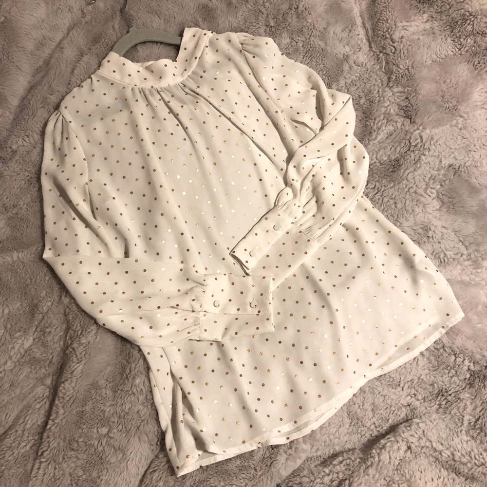 J. Crew Blouse with Gold Dots